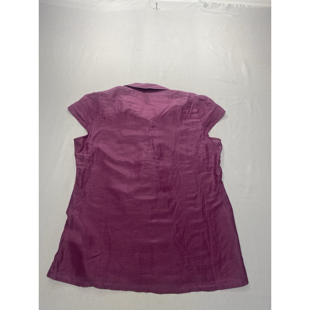 Y2K styling Banana Republic Womens M Purple Silk Blend Lace Pintuck Blouse
